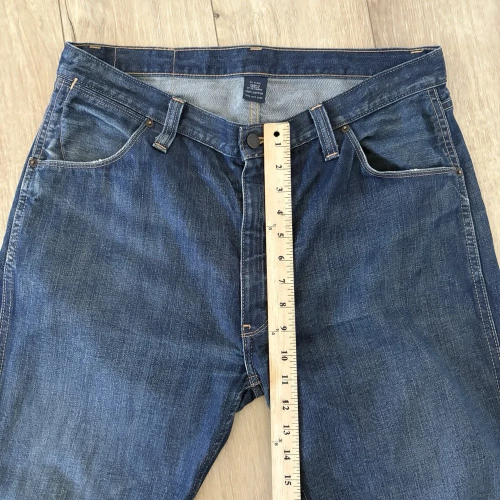 Polo Ralph Lauren Men's Dark Wash Blue Denim Jeans 36 Straight Mid Rise